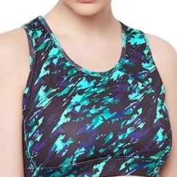 clovia Women's Polyester Padded Printed Racerback Sports Bra-picture-29