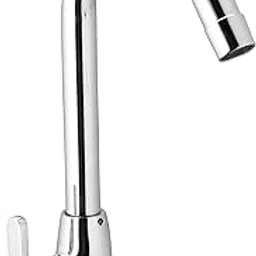 waterman WATERMAN® Joy Swan Neck Pillar Tap (1 Pc) 360° Flexible Rotating Swivel Spout Brass Chrome Finish Deck Mount Taps for Kitchen Sink and Bathroom Washbasin-picture-29