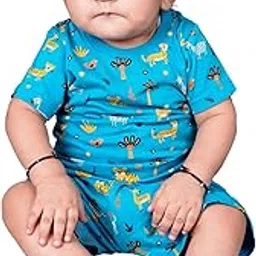 Relaxed-Fit Trendy T-Shirt and Short Set for Baby Boys | Cotton | Bright Blue | 9-12 Months | KIDS13983-image-14