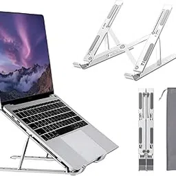 Sisq® Adjustable Laptop Stand, Aluminium, Ergonomic Design, Portable, Lightweight, Heat Dissipation, Compatible with All Laptops.-picture-36