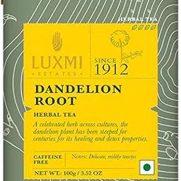 LUXMI Estates Dandelion Root Herbal Tea 100Gm Tin Caddy | Usda Certified Organic Herbal Tea | Caffeine-Free | Single Ingredient | 50 Cups, Loose Leaves-picture-29