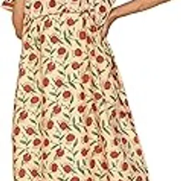 pranjul Pure Cotton Printed Stitched Nighty Gown Maxi Size for Women | Stylish & Trendy Long Gown | (Beige,NTY_07_P)-picture-46