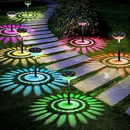 Bright Solar Pathway Lights 6 Pack - Color Changing + Warm White LED Outdoor, IP67 Waterproof Solar Powered Garden Lights for Walkway, Yard, Backyard, Lawn, Landscape Decorative-image-64