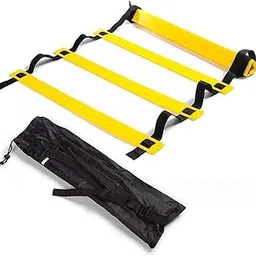 Spocco® Plastic Super Speed Agility Ladder for Track and Field Sports Training - 4 Meter Long with 10 Rungs (Yellow and Black)-picture-42