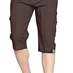 Men's Cargo Capri, Elastic Waist, Multi-Pocket Design-picture-25