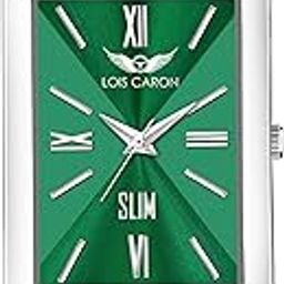 lois caron LCS‑4290 Minimalist Slim Analog Watch for Men & Boys | Green Dial with Stainless Steel Strap | Lightweight Everyday Style-picture-12