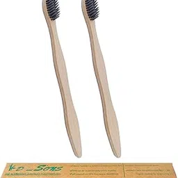 kd and sons 2 pcs combo of Charcoal-Infused Soft Bristles bamboo toothbrush for a healthier gum (biodegradable & BPA free)-picture-69