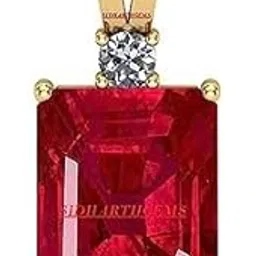 ayush gems Certified 16.25 Ratti 15.00 Carat A+ Quality Natural Ruby Manik Ashtadhatu Gold Plated Pendant/Locket Gemstone by Lab Certified(Top A+) Quality-picture-19