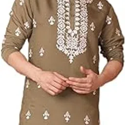 jompers Men Chikankari Embroidered Kurtas-picture-33