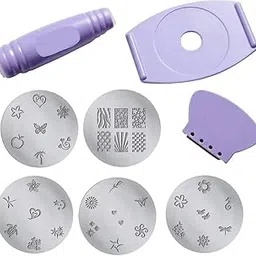 GODFLY Nail Art Stamping set, Nail Art Kit with 5 Rectangular Steel Image Plates, Silicone Stamper Nail Polish Art Decoration Stamping Design Kit Decal Paint Stamp(1 SET)-image-78