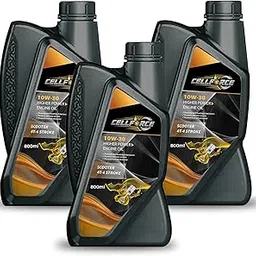 Cellforce 10W30 Synthetic Engine Oil for Bikes & Scooters 800 ML, BS VI Ready, JASO MA2 (Pack 3) image 1