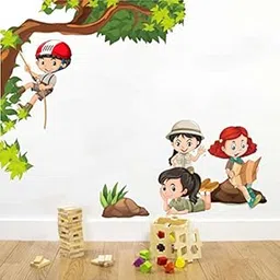 Merical PVC Vinyl Kids Activity Self-Adhesive Wall Sticker for Kids Room Decor | Playing Children DIY Wall Art for Living Room, Bedroom, Home & Office-image-95