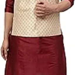 latest chikan Men's Silk Blend Kurta Pyjama Set with Jacquard Nehru Jacket – Festive&Wedding-Wear-picture-28