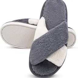 vritraz Super Soft Cross Fur Design Comfortable | Anti Skid | Lightweight Winter Slipper For Girls and Womens, Warm House Chappal-picture-52