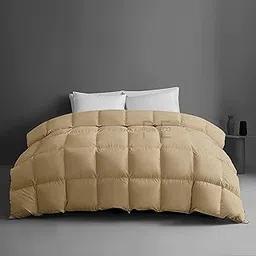 PURE ECO 500 GSM Winter Comforter King Size (92"X106") - Premium Collection Heavy Winter Quilted Comforter 500 GSM Microfiber Fill - Duvet/Blanket King Size - Beige Color-image-28