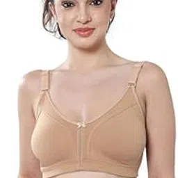 1106 Wirefree Full Non Padded Full Coverage Comfort Womens T-Shirt Bra -Soft and Smotth Adjustable Straps Double Layered - 200 GSM Cotton Bra-image-1