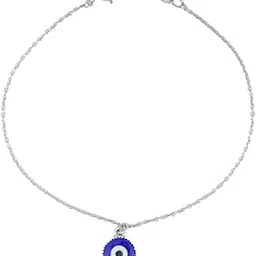 92five jewels Women's 92.5 Sterling Silver Evil Eye Anklet | Certificate of Authenticity | Cubic Zirconia Stone Designer Payal/Anklet for Women & Girls-picture-35