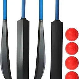 Cricket Bat and Ball Set, PVC Plastic Bat with 4 Wind Balls, Combo Pack-picture-34