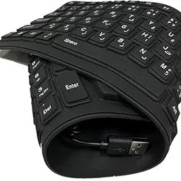 HANSTE ENTERPRISE Waterproof Foldable Portable Soft Silicone Keyboard USB Wired Roll-up Silica Gel Computer PC Desktop Keyboard for Laptop Notebook PC Mac-picture-43