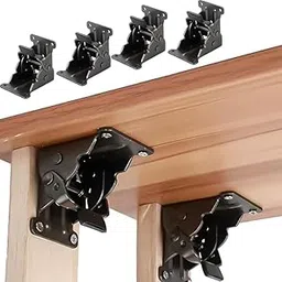 SRUY Heavy Duty Folding Brackets with Self Lock Hinges and Screws, Extension Support for Table Leg, Bed Leg, Workbench, Furniture (2)-image-53