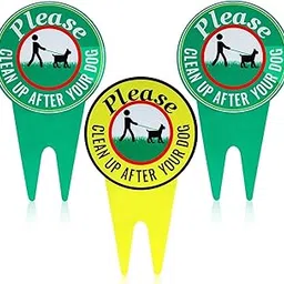 Jetec 3 Pieces Clean up After Your Dog Sign 7.9 x 13.7 Inch Pick up After Your Dog Sign Small No Pooping Dog Signs for Yard Double Sided Sign Respectful Sign for Yard Outdoor Garden-picture-17