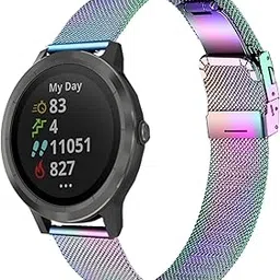 SANXIULY compatible for Garmin Venu /Vivoactive 3 band, metal mesh bands fits most 20mm Watch Lugs Compatible with Vivoactive 3 Music/Forerunner 245 Music,Forerunner 645/645 Music Venu Sq.-picture-32