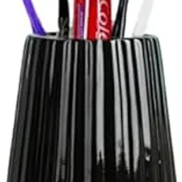 LOOKS FIRST Ceramic Handmade Tooth Brush Holder Stand | Perfect for Bathroom and Washbasin, | 4.5 Inch (Black)-picture-16