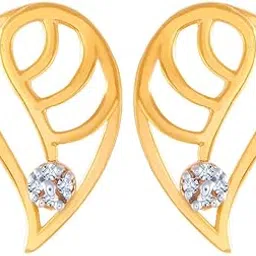 p.c. chandra jewellers 14k (585) Yellow Gold and American Diamond Stud Earrings for Women-picture-23