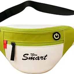 Stylish Waist Pack, White and Orange, Water-Repellent Nylon, 2 Pockets Design, Adjustable Strap-picture-11
