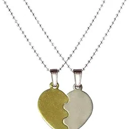 sullery Split Broken Heart Friendship Necklace Zinc Pendant Set for Men and Women-picture-36