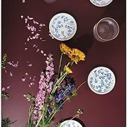 FOUND ON EARTH Floral Coasters Set | Ceramic Coaster | Hand-Painted Coaster | 4-inch Diameter | Set of 4 | Multicolor | Coasters for Tea, Dining Table Décor | Stylish Home Décor Idea-picture-61