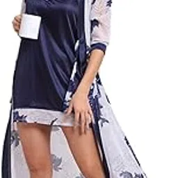 claura Women Nighty Robe for Women/Nighty with Robe (Medium, Peach)-picture-15