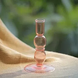 Lighthouse Candle Glass Taper Candle Holder - Pink-picture-23