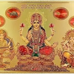 ANNACREATIONS Laxmi Sarsvati & Ganesh Wall Sticker Vinyl for Pooja Room Office Just Peel & Stick Size 30 X 21 cm Pack of 1-image-86