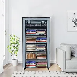 PHILOSHOP 6 Layer Grey Space-Saver Collapsible Wardrobe: Maximize Your Space with Style-picture-13