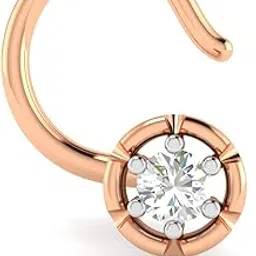 avsar 18KT Rose Gold and Diamond Nose Ring for Women-picture-18