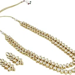 shining diva fashion Kundan Stylish Traditional Wedding Necklace Jewellery Set for Women (9790s)-picture-37