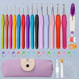 14-Piece Crochet Hook Set – Ergonomic Knitting Needle Kit with Non-Slip Rubber Handles (2mm–10mm) & Carrying Bag for Women, Beginners & DIY Crafters-image-67