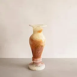 Stone Symmetry Light Shade Onyx Marble Vase Set – Handcrafted Decorative Vases for Home Décor, Table Centerpiece, and Living Room (White, 3 x 3 x 8 Inch)-picture-22