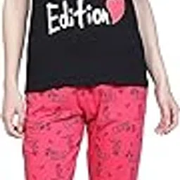 SAFESHOP - Women's Cotton Printed Top and All Over Print Capri Pyjama Set/Pajama Night Suit Set/Sleep wear Set/Loungewear Set-Parant-928386-picture-21