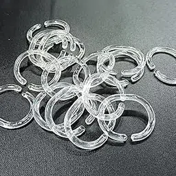 FAPBADRI Transparent Shower Curtain Rings - Plastic 24 Pieces image 1