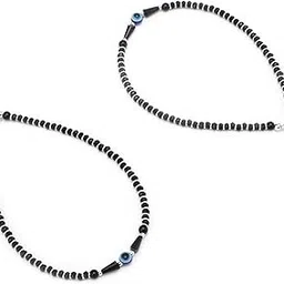 Exclusive 925 Pair of Pure Silver Evil Eye Nazariya Anklet/Payal For Girls and Women-image-69