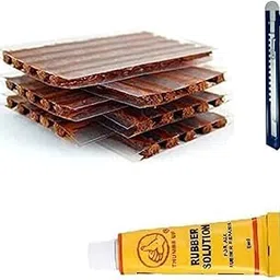 New Tubeless Tyre Puncture Kit Repair Strip 1 Cutter, 1 Slotion and 30 pieces Strip box (30 Pieces+1Cutter+1Slotion)-image-6