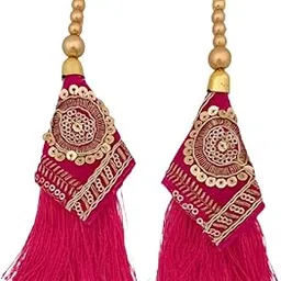 Shoppingover Pink latkan for Blouse Tassels Handmade Hanging for Saree Pallu Dupatta (Pack of 2 Latkans)-picture-24