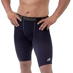 ReDesign Apparels Men Compression Men's Shorts Tights (Nylon) Skins for Gym, Running, Swimming, Cricket, Cycling, Basketball, Yoga, Football, Tennis, Badminton & More (X-Large, Navy Blue)-picture-17