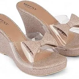 miffny & steps Women Wedge Heel Sandals | Stylish Transparent Strap Heels for Girls-picture-10