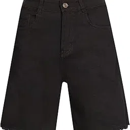 dolce crudo Women's Regular High Rise Above Knee Stretchable Denim Shorts-picture-25