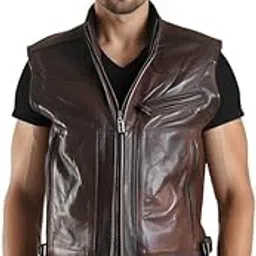 urbanhides Regal Forge Rugged Distressed Vintage Leather Vest for Men | Men's Leather Vest, Chocolate Brown Leather Vests, Lambskin Vests, Regular Fit, Three Pockets-picture-53