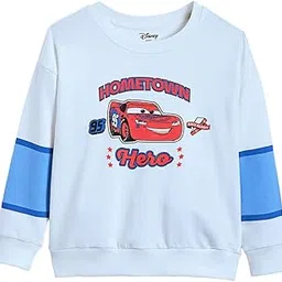 Hopscotch Boys White Full Sleeves Lightning McQueen Cotton Sweatshirt-picture-61