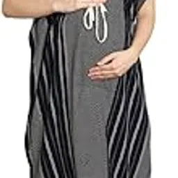 secret wish Navy Blue Cotton Maternity Feeding Kaftan-picture-11